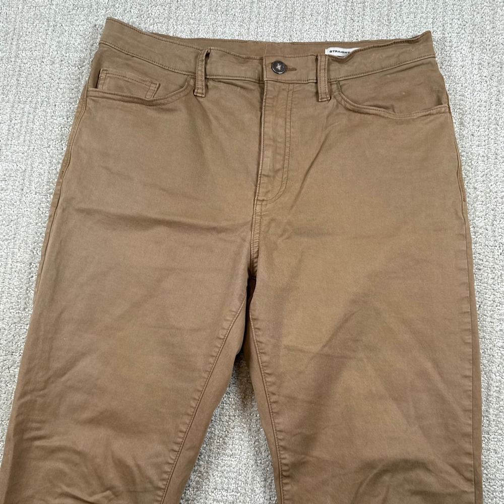 Flint and Tinder Men 34x32 (Actual 32x30) Brown Straight Fit Chino Stretch Pants